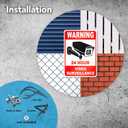 2 PC 24 Hour Video Surveillance Sign, Reflective 7x10 Aluminum Smile You're On Camera Signs Outdoor, Weatherproof Security Camera Warning Signs for Home & Business, UV Protected Rust-Free