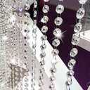 Crystal Chandelier Beads Beebel 19.7Ft Clear Glass Crystal Beads Lamp Chain Garland for Chandelier Prism Octagon Beads Chain for Wedding Home and DIY Craft Jewelry Decoration