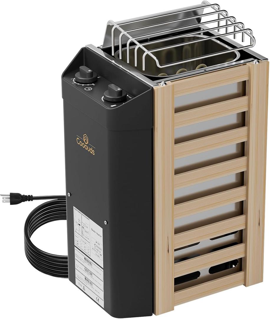 3KW Sauna Heater, Sauna Heater 110V with Plug in, Electric Sauna Heater No Wiring Required Plug and Play,Suitable for Saunas Ranging from 70 to 140 Cubic Feet, Adjustable Temp & 3H Timer (Black)