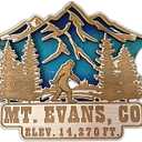 3 x Mount Evans Magnet, Carved Wood Decoration of Rocky Mountains, Colorado Souvenir Magnets, 3 Inches