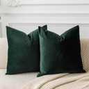 JUSPURBET Army Green Throw Pillow Covers Set of 2 Decorative Velvet Pillow Covers for Couch Sofa Bed Soft Cushion Covers Cases with Invisible Zipper for Living Room Home Decor,16x16 inch