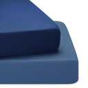 TILLYOU Baby Crib Sheets for Boys Girls, Super Soft Toddler Bed Sheets, 2 Pack Sheets for Standard Crib Mattress 28x52in, Navy and Stone Blue