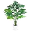 Der Rose 28" Fake Palm Tree Tall Artificial Plants Areca Faux Trees Indoor in White Pot for Home Office Living Room Floor Porch Balcony Decor