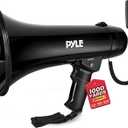 Pyle Megaphone Speaker PA Bullhorn - Built-in Siren 40 Watts Adjustable Vol Control & 1000 Yard Range - Football Soccer Baseball Hockey Basketball Cheerleading Fans Coaches & Safety Drills - PMP43IN, Black