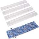 Mahjong All-in-One Tile Rack & Pusher with Bag, Clear Acrylic Mahjong Combo, Modern American Majiang, Set of 4, White