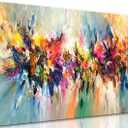 Large Framed Abstract Colorful Canvas Wall Art Flower Posters Prints Pictures wall Decor Modern Paintings Home Decor for Living Room Bedroom Office(24x48in) Ready to Hang