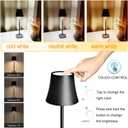 Cordless Table Lamp,LED Battery Operated Desk Lamp, 5400mAh 72 Hours Rechargeable Modern Nightstand Lamp with Touch Control,Portable Bedside Lamps for Nightstand,3 Color Dimming