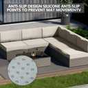 Cethytirko 14 Piece Outdoor Patio Waterproof Cushion Covers, Fits 6-Seat Wicker Rattan Sectional Couch Chair Furniture Cover Replacement Set - Fade-Resistant Patio Cushion Covers with Zipper