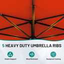 AreShark 9FT Half Patio Umbrella, Outdoor Wall Umbrella with Crank & 5 Sturdy Ribs, Table 1/2 Umbrella Patio for Garden, Deck, Balcony and Pool, Orange
