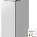 EKO Phantom-T 50 Liter / 13.2 Gallon Vertical Motion Sensor Trash Can, Brushed Stainless Steel Finish