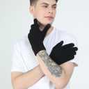 Heat Logic Unisex Thermal Knitted Winter Gloves, Touchscreen Compatible Cold Weather Warm Gloves for Men & Women, Pack of 2 (Black)