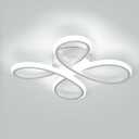 ADISUN Modern LED Ceiling Light, 6000K Semi Flush Mount Ceiling Light Fixture, Modern Unique Lights for Living Room Bedroom Corridor Aisle Hallway (L11.5*W11.5*H1.18) (White)