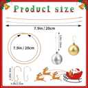 3 x JUNEBRUSHS 120Pcs Christmas Ornament Hooks and Strings, Christmas Ornament Hangers with Snap Ornament String Hooks for Christmas Tree Holiday Party Hanging Decorations (Gold, Silver)