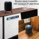 Real Wood Stand for Homepod 2nd gen (2023 Released), Wooden Holder with Metal Frame for Better Sound,Sturdy Stable Mount with Anti-Slip Protects Apple Home pod 2nd Smart Speaker (Walnut)