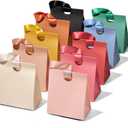 Vitalizart Paper Gift Bags With Ribbon Handles Set of 10 Assorted Colors Bulk Reusable For Gift Wrap Girls Kids Birthday Bridal Shower Party Favors Goodie Bags Candy Christmas 5.91"x3.54"x7.28" Small Size