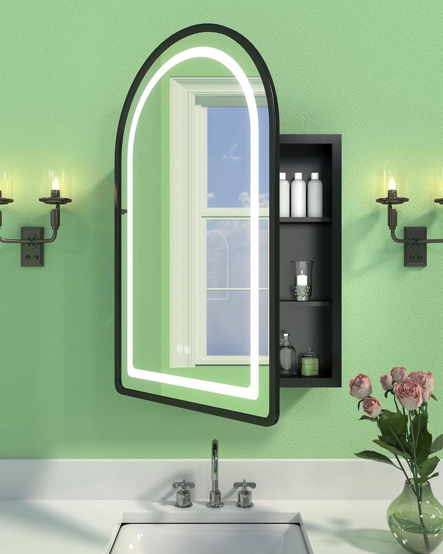 19.7"x31.5" Lighted Medicine Cabinet with Mirror, Anti-Fog, Memory Function