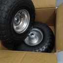 10" Pneumatic Air Filled Heavy-Duty 4.10/3.50-4 Replacement Tire and Wheel with 5/8" Axle Bore Hole for Trolley Dolly/Garden Wagon Carts/Hand Truck/Lawn Mower/Hose Reel Cart