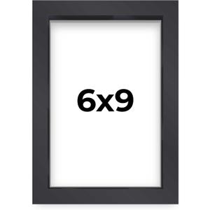 6x9 Shadow Box Frame Contemporary Black Finish | 3/4" Depth of Usable Space| Interior Size 6x9 or 9x6 Inches| UV Resistant Acrylic, Acid-Free Backing, Wall Hangers | Made in USA