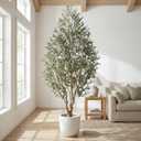 7ft Faux Olive Tree - Large Artificial Olive Tree with Realistic 1513 Leaves and 122 Olives - Lush and Elegant Fake Olive Tree with for Indoor Outdoor Office Living Room Decor