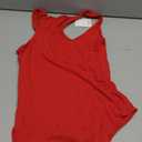 MANGOPOP Tank Top Scoop Neck Bodysuits for Women Sleeveless Racerback Ribbed Basic Bodysuit, Tank Top Red (Small)