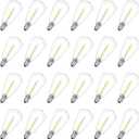 VISTERLITE E12/C7 Base LED Replacement Bulbs for ST38 Outdoor String Lights - Not Solar, Vintage 1W LED Shatterproof Bulb, Warm White 2200K, 25 Pack