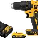 DEWALT 20V MAX Cordless Drill Driver Set, 1/2 Inch Electric Drill, 2 Speed, XR 2.0 Ah Battery and Charger Included (DCD777D1)