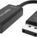 Amazon Basics DisplayPort (4k@60Hz) to HDMI Female Converter (Not Compatible with a USB Port), Black, 9.25 x 0.87 x 0.47 in (9.25 x 0.87 x 0.47 in, Black)