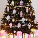 6pcs Candyland Christmas Decorations, Lollipop Hanging Candy Cane Christmas Tree Decor, Xmas Birthday Party Wedding Supplies Decoration, Christmas Ornaments Crafts (6, Round Lollipop)