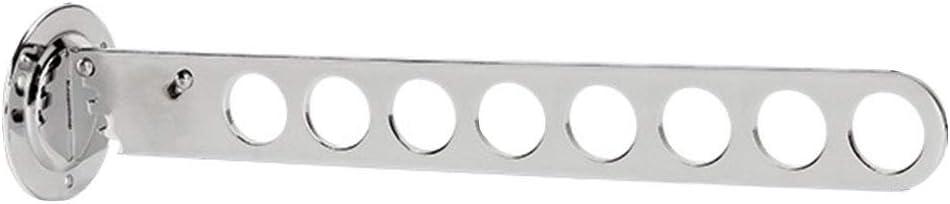 Wall Mounted Rack Laundry Room Clothes Hanger Wall Mounted Clothes Rack with Swing Arm Stainless Steel Clothes Hooks Laundry Hanger Dryer Rack Folding Hanger Retractable Clothes Rack (8 Hole)