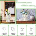Sieral 3 Pcs Ceramic Face Vase Female Form Flower Modern Body Vase for Decor with Head Half Body Bust Centerpiece for Table Shelf Home Bedroom Room Office(Large,White)