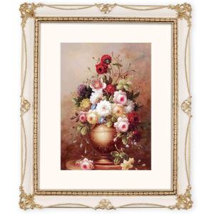 8x10 Picture Frame, White & Gold Picture Frames, Vintage 8 x 10 Frame with Floral and Bead Detail, with Mat for 5x7 Photo, White and Gold 