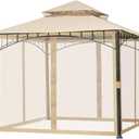 Replacement Mosquito Netting Screen Walls for Gazebo Size 10 Ft X 10 Ft (Gazebo Mosquito Net Only)