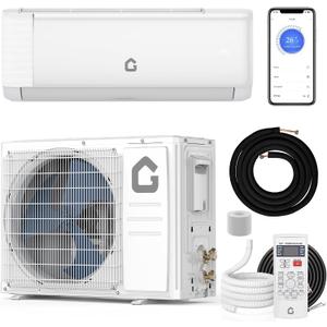 12,000 BTU Mini Split AC & Heat Pump, 22 SEER2, 750 Sq.ft, Certified, Alexa WiFi, Inverter, R32 Refrigerant, Quiet Ductless System with Smart Control & Pro Installation Kit