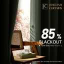 jinchan 85% Blackout Curtain 63 Inches Long, Faux Linen Curtain for Living Room, Thermal Insulated Room Darkening Grommet Top Window Drape, 1 Panel Curtain for Bedroom Kiwi Green