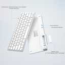 OMOTON Wireless Keyboard for Mac, Compact Ultra-Slim Design (No Number Pad), Stable Bluetooth Keyboard for Mac, Ergonomic and Portable, Compatible with MacBook Pro/Air/iMac, Silverwhite