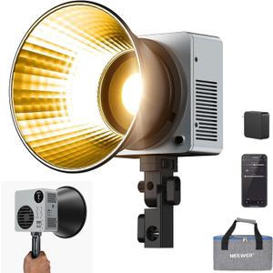 NEEWER 80W LED Video Light with 72Wh Battery & 100W PD Adapter APP/2.4G Control Portable Bi Color Mini COB Studio Continuous Output Lighting 25500lx/1m 2700-6500K 0-100% Dimming CRI95+ 13 Scene, HB80B