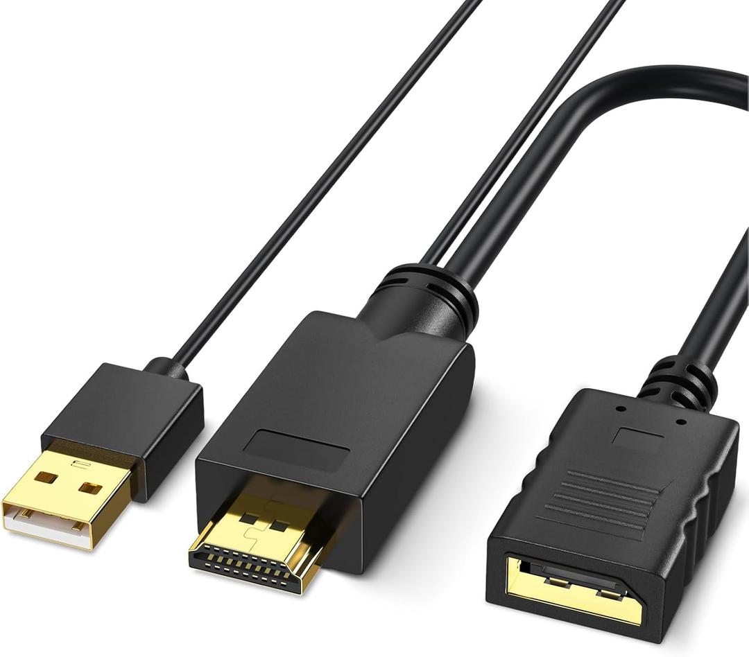 FOINNEX 4K HDMI to DP Adapter, HDMI to DisplayPort Adapter Cable 4K@60HZ Male to Female for Source Device to DP Display (0.5FT)