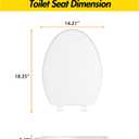 Elongated White Toilet Seat, PP Material, Quick Release Hinges for Easy Cleaning