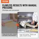 VEVOR Manual Dough Sheeter Machine, Puff Pastry Sheeter and Fondant Roller, Removable Handle, Panel, Roller for Easy Cleaning, Max 1/2 inch Adjustable Thickness, for Home or Small Commercial Kitchens