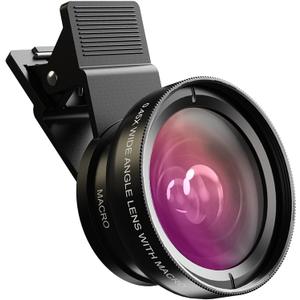 MIAO LAB 2-in-1 Phone Camera Lens Kit, 12.5X Macro + 0.45X Wide Angle (140) Cell Phone Clip-on Lens for iPhone/Android, Includes Travel Bag