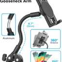GDZN Wheelchair & Electric Wheelchairs Tablet Holder for Wheelchairs Pole 0.5"2.1" in Diameter, 360 Adjustable iPad Clamp Fits 4.7"15.6" Tablets, Gooseneck Aluminum Arm, Foldable Design, Anti-Slip