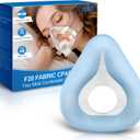 Replacement F20-Style Fabric Mask (Medium) - No Silicone Contact, CPAP Full Face Cushion Wrapped by Cooling Fabric for Airfit F20 & Airtouch F20, No Stuffiness Even in Hot Weather (Blue-M)