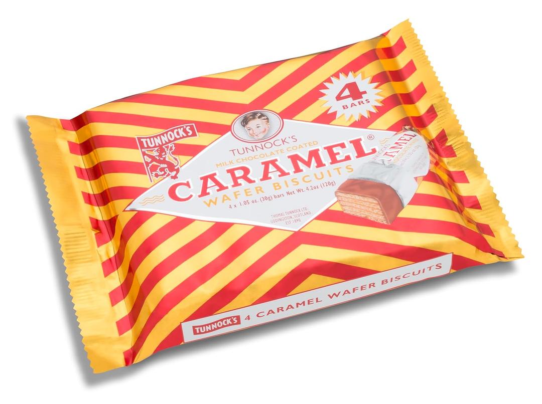 3 x Tunnock's Caramel Wafers - Milk Chocolate (Pack of 4 Wafers) 120g