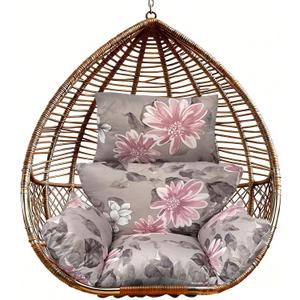 Floral Egg Chair Cushions Hanging Basket Chair Pads Replacement, Medium