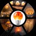 Himalayan Salt Lamp LED Light Bulbs, E26 2200K Warm Amber Pink, 3W Mood Lighting Night Light, E26 G45 Salt Rock Stress Relief Bulbs for Bedroom, Decor, Sleep Light, Non-Dimmable, 2pack