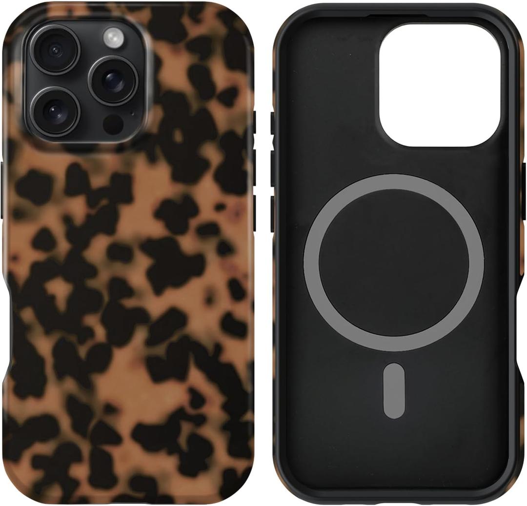 for iPhone 16 Pro Max Case Design Strong Magnetic Cute Slim [Compatible with MagSafe] Wireless Charging Phone Case 2 in 1 Shockproof Heavy Duty Protection Cover 6.9",Turtle Shell