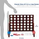 SpeedArmis Giant Wooden 4 in A Row Game - Fun Indoor and Outdoor Board Games for Teens, Includes 42 Pcs Dics and Carrying Bag, 22 inches x 26 inches x 22 inches