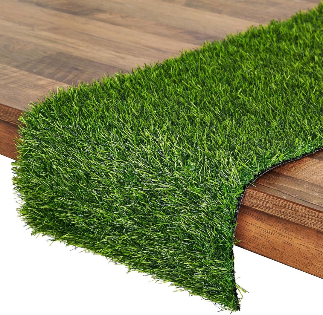Juvale Artificial Grass Table Runner - 14x48 Inch - Green Faux Grass Decor for Weddings, Birthdays, Banquets, Baby Showers - Artificial Turf Runner - Fake Moss Decor - Football Party Decorations