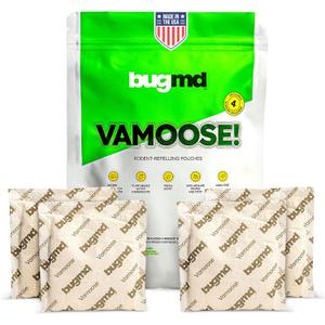 BugMD Vamoose Rodent Repellent Pouches (1 Pack, 4 Pouches) Plant-Powered Rat Repellent, Mouse Deterrent, Indoor & Outdoor Mice Repellent, Best Mouse Repellent, Natural Rat & Mouse Repellent