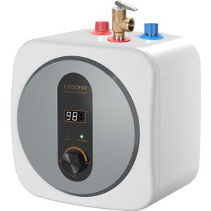 Under Sink Instant Water Heaters 2.5 Gallon Mini Tank Water Heater 110V,120V Digital Display RV Small Hot Water Heater with T&P Vavle 3-Way Water Diverter (Gray)